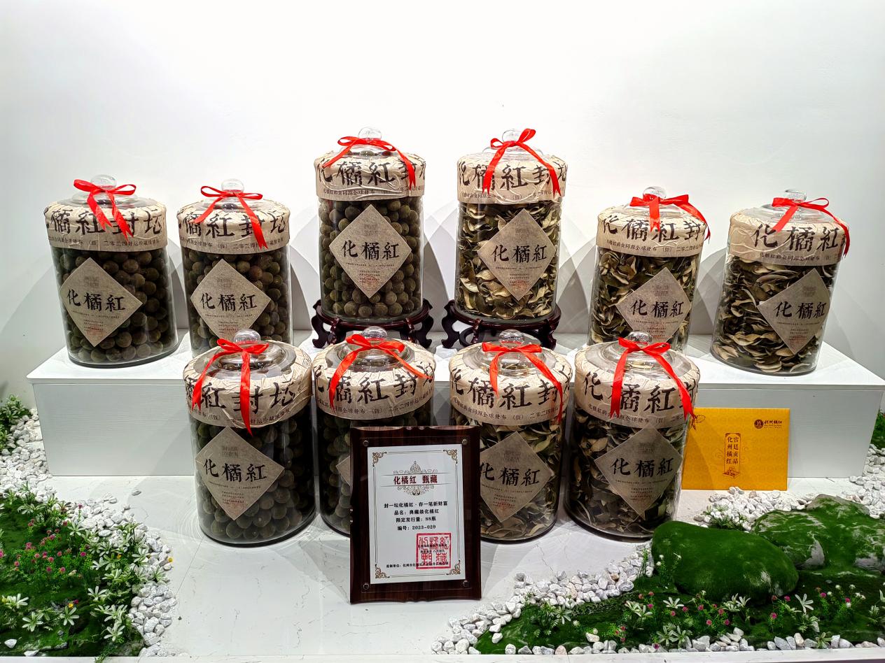 图为化橘红封坛成果采风展示